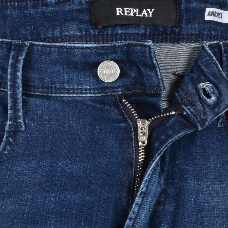 Replay Anbass Slim Fit Mid Wash Jeans Blue